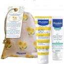 Mustela Bébé voděodolné mléko na opalování pro děti SPF50+ 40 ml + zvláčňující balzám pro děti od narození 40 ml dárková sada