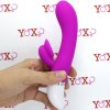 Vibrátor Pretty Love Fialový silikonový vibrátor s králíčkem se štětinami se stimulátorom klitorisu 18,8 x 3,5 cm