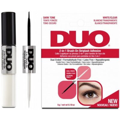 Duo 2in1 Set Adhesive Latex & Formaldehyd Free šetrné lepidlo na umělé řasy hypoalergenní černé a čiré průhledné 5 g – Hledejceny.cz