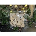Srdíčka dřevěná 28 mm - natur - 24 ks – Zboží Dáma