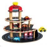 Bino Parkoviště dřevěné s výtahem 4 autíčka – Zboží Mobilmania