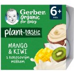 Gerber Organic Mango kiwi kokosové mléko 4 x 90 g​ – Zboží Dáma