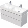 Koupelnový nábytek Intedoor 120 cm s keramickým dvojumyvadlem, 4 zásuvky, pruhy bílá mat STORM 3D 120D 4Z A8916 STORM 3D 120D 4Z A8916 STORM 3D 120D 4Z A8916