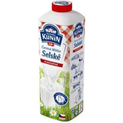Mlékárna Kunín Selské čerstvé mléko 1 l – Zboží Dáma
