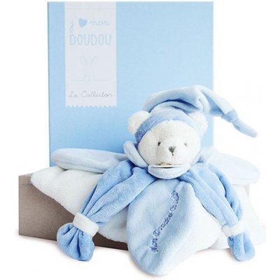 DouDou et Compagnie Paris dárková sada plyšový usínáček modrý medvídek 24 cm – Zboží Mobilmania