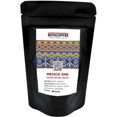 BotaCoffee Mexico SHG Tucan water Decaf bezkofeinová zrnková 70 g – Hledejceny.cz
