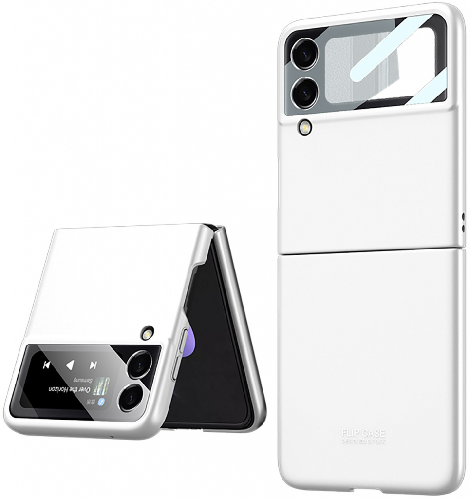 Pouzdro GKK 35967 GKK Plastové se sklem Samsung Galaxy Z Flip 3 5G stříbrné