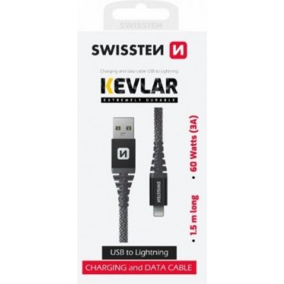 Swissten 71543010 USB / Lightning, 1,5m, černý – Zbozi.Blesk.cz