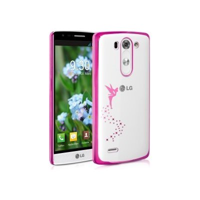 Pouzdro kwmobile Průhledné s designem víla LG G3 S růžové