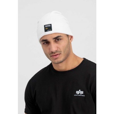 Alpha Industries čepice Label Beanie white