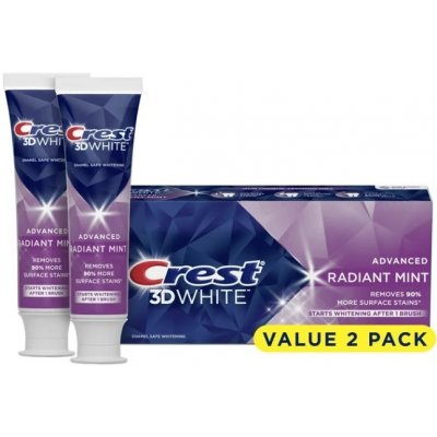 Procter & Gamble Crest 3D White ADVANCED RADIANT MINT 2 x 93 g – Hledejceny.cz