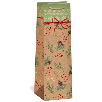 Argus Vánoční dárková taška NATUR na víno - 11 x 36 cm - 0834-0097 – Zboží Dáma