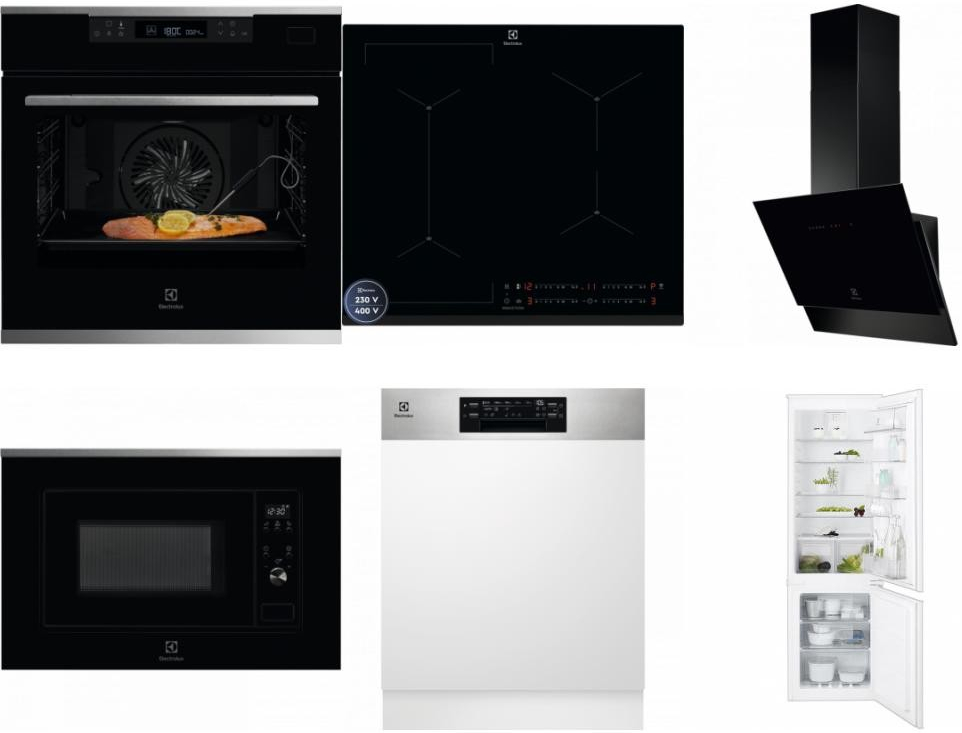 Set Electrolux KOBCS31X + EIS62449 + LFV616K + LMS2203EMX + EEM48300IX + ENT6TF18S