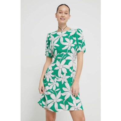Desigual Bílo-zelené dámské květované šaty Nashville – Zboží Mobilmania