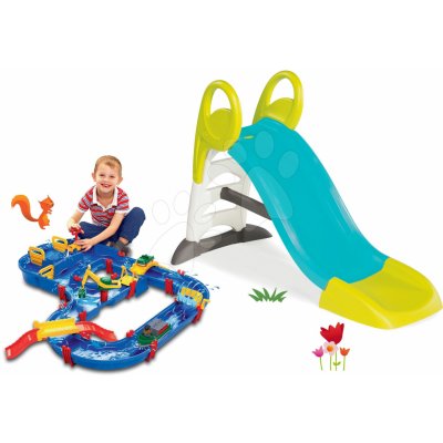 Smoby set Toboggan KS s délkou 150 cm a vodní dráha AquaPlay MegaBridge s přehradou a mostem 310269-17 – Zboží Mobilmania