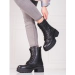 Klasické kotníčkové boty dámské černé na plochém podpatku - 36 – Zboží Mobilmania