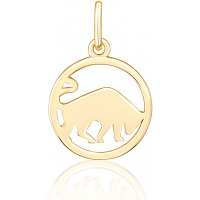 JVD Stříbrný pozlacený přívěsek znamení BÝK v kolečku SVLP1080X61GOBY – Sleviste.cz