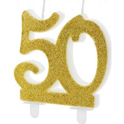 PartyDeco Svíčka na dort číslice 50 7,5cm – Zboží Dáma
