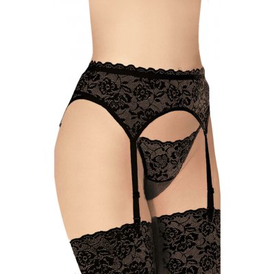 Černý podvazkový pás s tangy Cortney – Hledejceny.cz