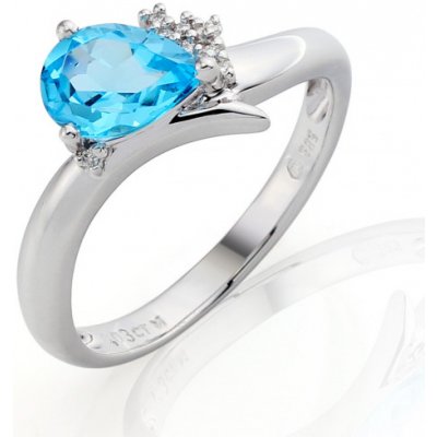 Gems prsten Evianna v bílém zlatě s blue topazem a brilianty 3860517 0 54 93