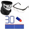 Příslušenství pro dětské zbraně Nerf Taktické brýle + šátek + 30 šípů