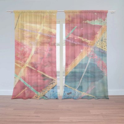 Záclony Barevné čáry: 2 ks - 150x250 cm - Sablio – Hledejceny.cz