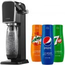 SodaStream Art Black + Sirup Pepsi 440 ml + Sirup Mirinda 440 ml + Sirup 7UP 440 ml