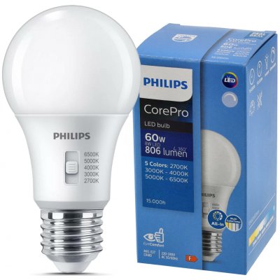 CorePro LEDbulb DIM 8-60W A60 E27 5CCT LED Žárovka 8W 800lm – Hledejceny.cz