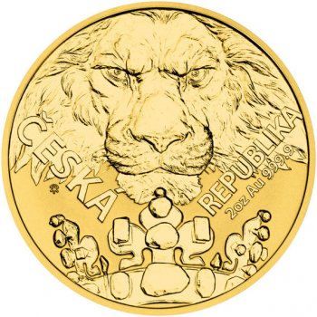 Česká mincovna Zlatá dvouuncová mince Český lev stand 62,2 g