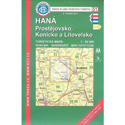 Haná Prostějovsko turistická mapa 1:50 000