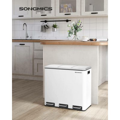 Songmics na tříděný odpad 3 x 18 l bílý – Zboží Dáma