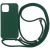 Pouzdro a kryt na mobilní telefon Pouzdro SES Gumové ochranné se šňůrkou na krk Apple iPhone 14 - tmavě zelené