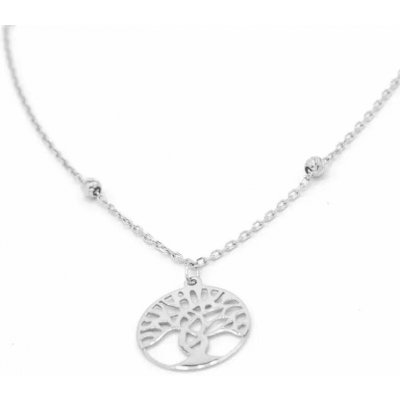 B&B Goldinvestic Zlatý řetízek s přívěskem strom života bílé zlato N6411-585/1000 – Zboží Dáma