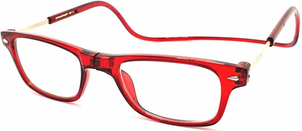 Dioptrické brýle na čtení s magnetem A015 - červené obroučky |  Srovnanicen.cz