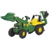 Šlapadlo Rolly Toys šlapací traktor John Deere s nakladačem a zadním bagrem R81107