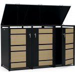 Blumfeldt BinSafe box na odpadky 3 odpadkové koše 240 l uzamykatelný pozinkovaná ocel javor – Zboží Dáma