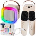 BLUETOOTH REPRODUKTOR PŘENOSNÝ KARAOKE RGB 2 MIKROFONY USB SD MINI JACK – Sleviste.cz
