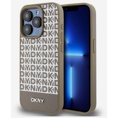 DKNY PU Leather Repeat Pattern Bottom Stripe MagSafe pro iPhone 13 Pro Max Brown – Sleviste.cz
