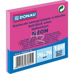 Donau samolepicí bloček 76 x 76 mm, 100 listů, Neon Růžový – Sleviste.cz