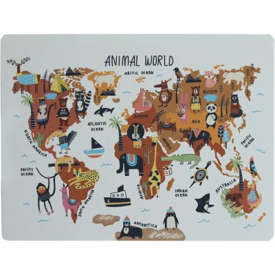 Really Nice Things Animals Worldmap podložka na stůl hnědá