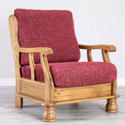 GA.I.CO bielastický potah na křeslo s dřevěnými rukojeťmi Vittoria bordó 40 - 70 cm – Sleviste.cz