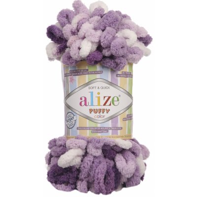 Alize příze Puffy color 5923 variace fialové