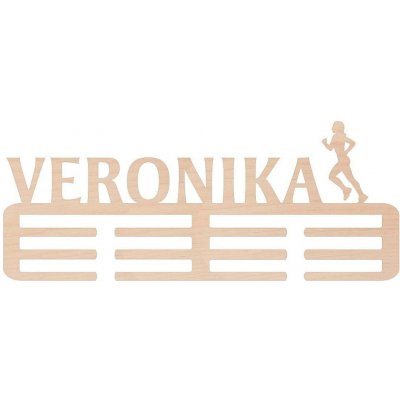 ČistéDřevo Dřevěný věšák na medaile běh Zvolte Žena – HobbyKompas.cz