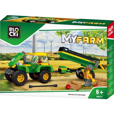 ICOM Blocki MyFarm Traktor s přívěsem 164 ks – Sleviste.cz