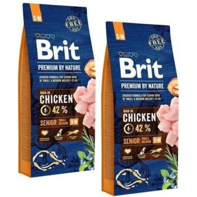 Brit Premium By Nature Senior Small/Medium Chicken 2 x 15 kg – Zboží Mobilmania