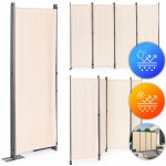 MultiGarden Skládací zahradní a pokojový paraván 4dílný 167 × 216 cm béžový AW-022/4TLG BEIGE – Sleviste.cz