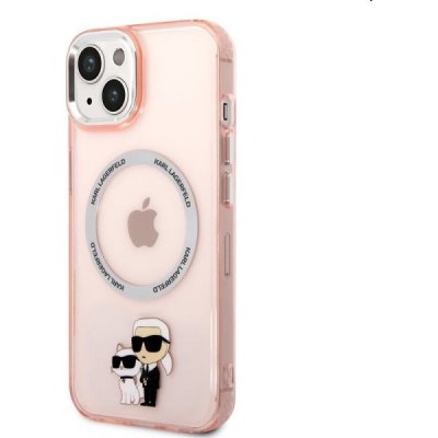 Pouzdro Karl Lagerfeld MagSafe IML Karl and Choupette NFT Apple iPhone 14 Plus, růžové