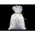 Pro Háčkování Vánoční dárkový pytlík 19x27 cm s hvězdami bílá zlatá – Hledejceny.cz
