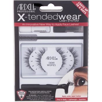 Ardell X-Tended Wear Lash System X-Tended Demi Wispies 1 ks + lepidlo na řasy X-Tended Wear 1 g + aplikátor 1 ks + odstraňovač řas 1 ks + kartáček na řasy 1 ks