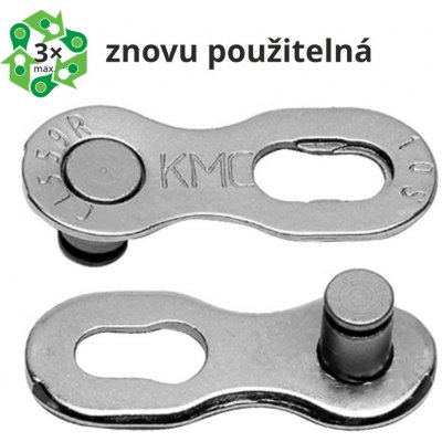 spojka řetězu KMC 10R EPT 2 ks šedý – Zboží Mobilmania